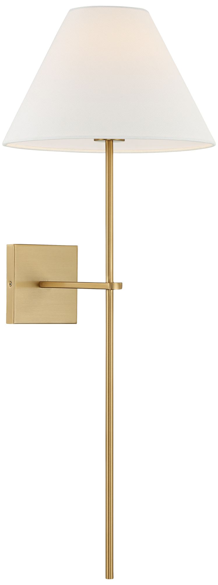Possini Euro Ayla 32" High Brass and White Linen Wall Sconce