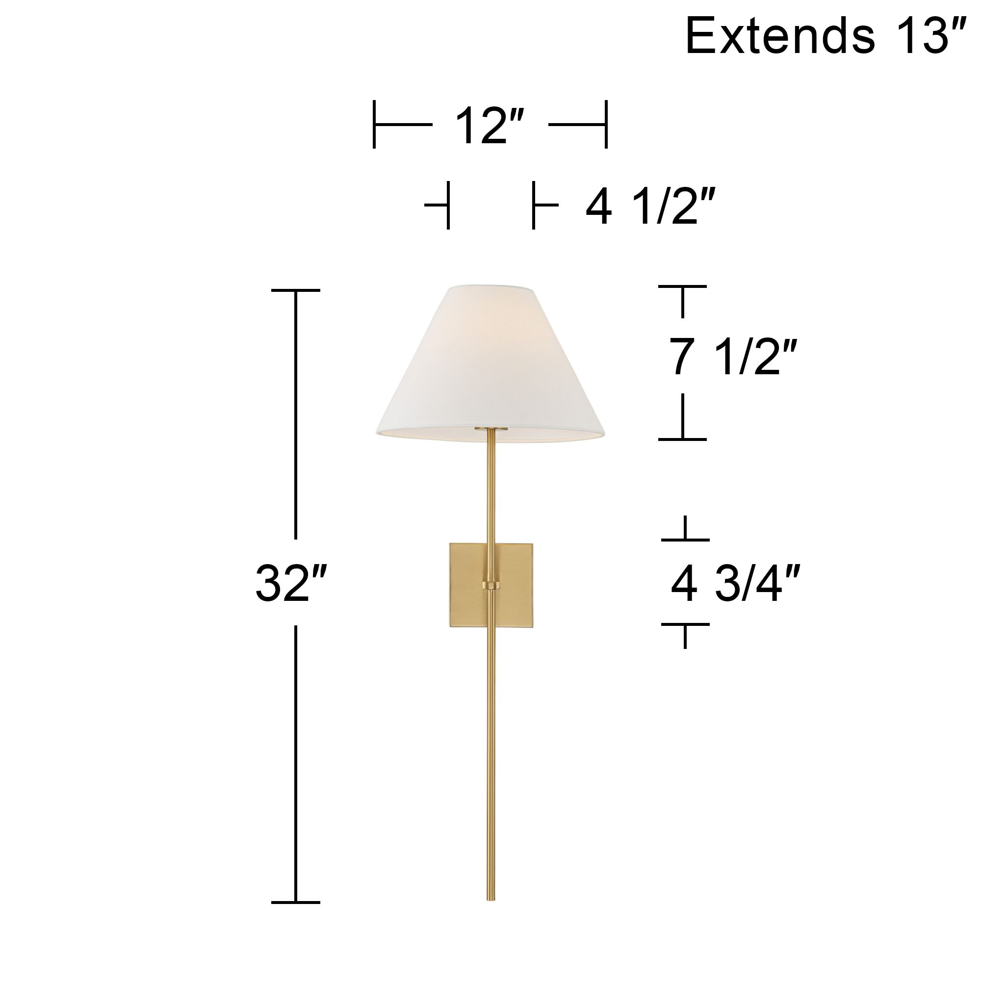 Possini Euro Ayla 32" High Brass and White Linen Wall Sconce