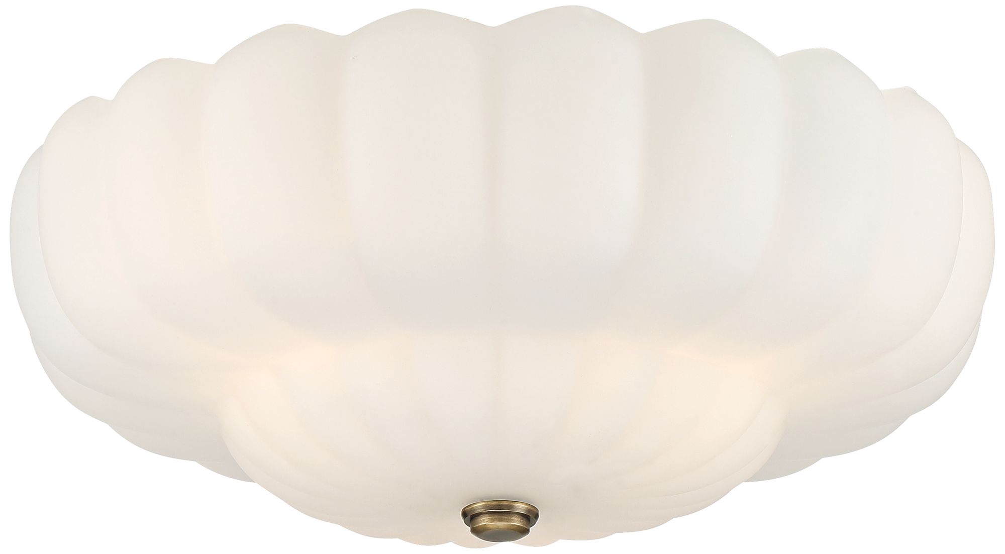 Image 2 Possini Euro Ayrah 16"W Aged Brass Cloud Glass Ceiling Light