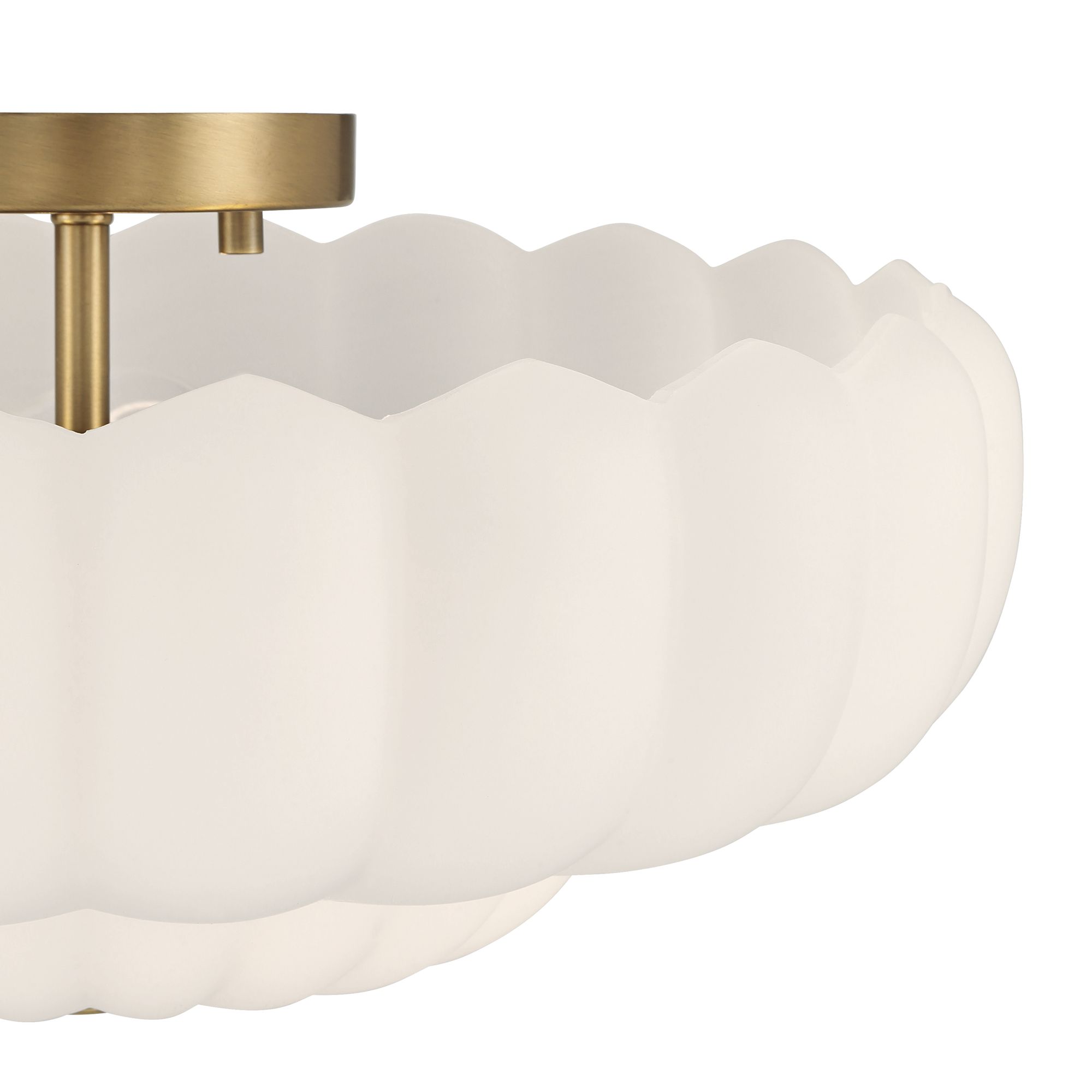 Image 3 Possini Euro Ayrah 16"W Aged Brass Cloud Glass Ceiling Light more views