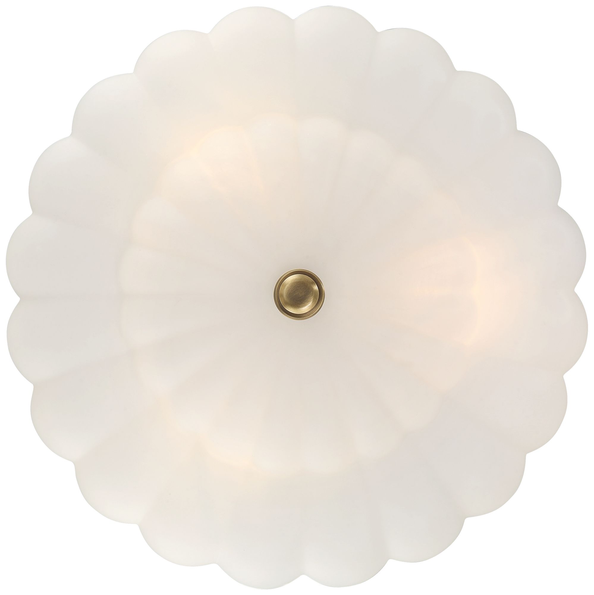 Possini Euro Ayrah 16"W Aged Brass Cloud Glass Ceiling Light