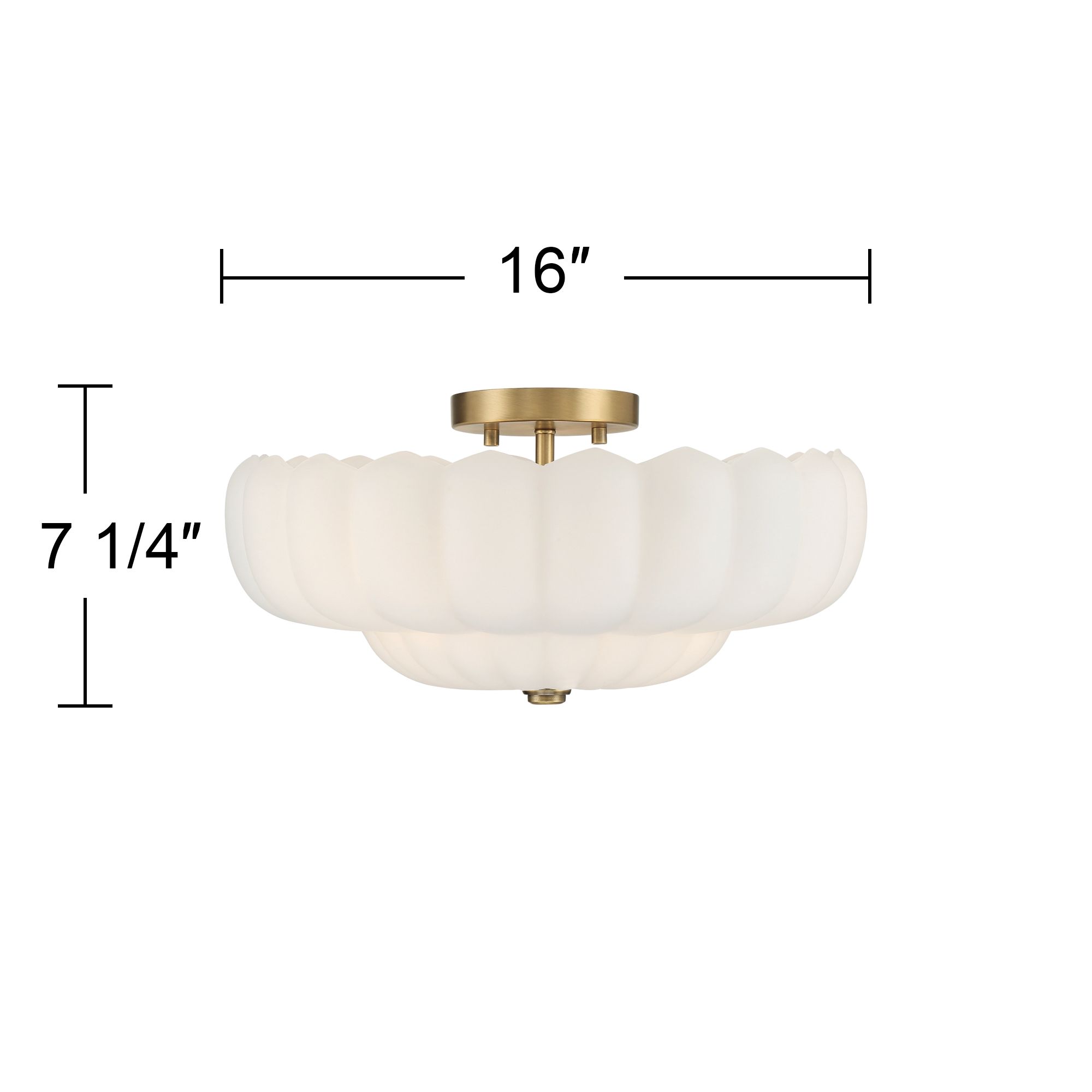 Possini Euro Ayrah 16"W Aged Brass Cloud Glass Ceiling Light
