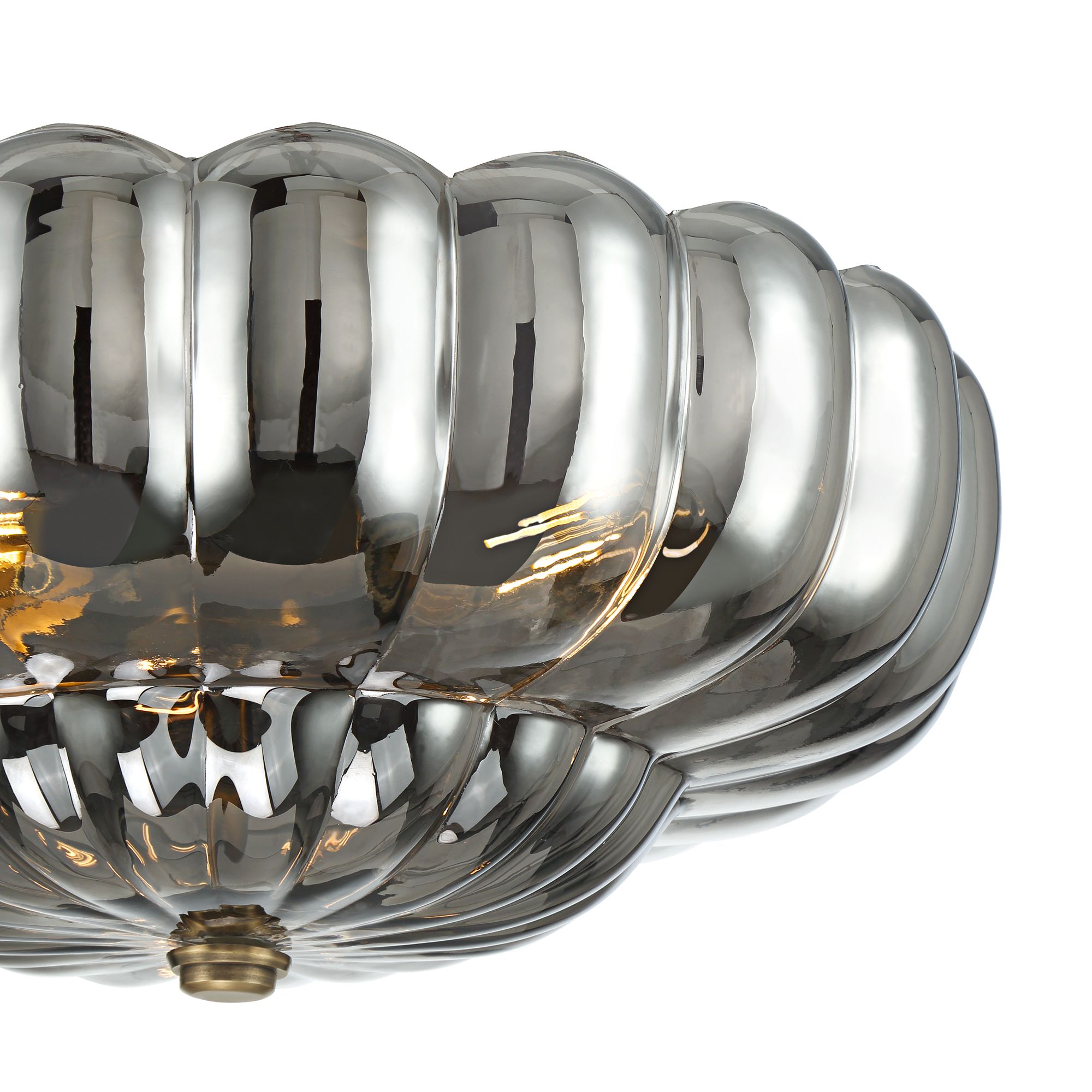 Image 4 Possini Euro Ayrah 16"W Aged Brass Smoke Glass Ceiling Light more views