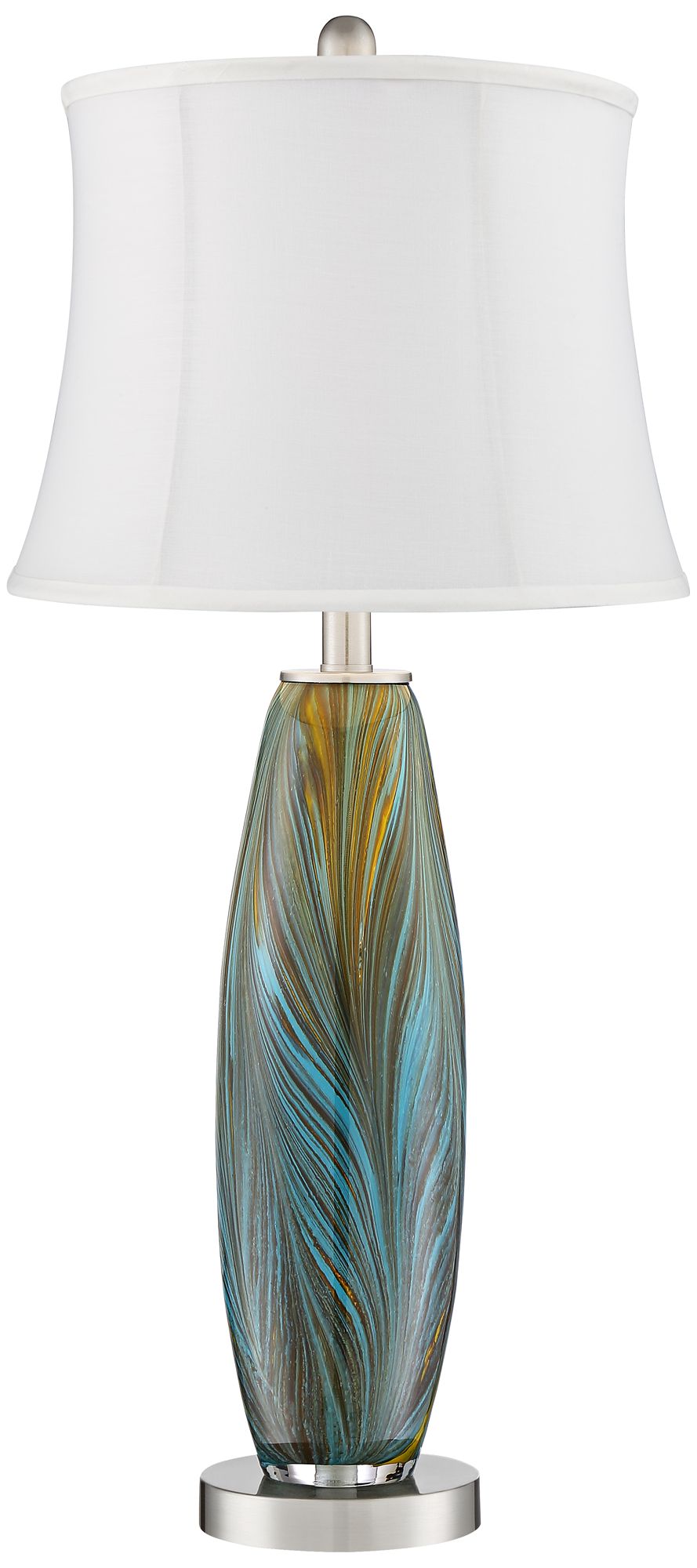 Image 6 Possini Euro Azure 29 1/2" Art Glass White Shade Table Lamps Set of 2 more views