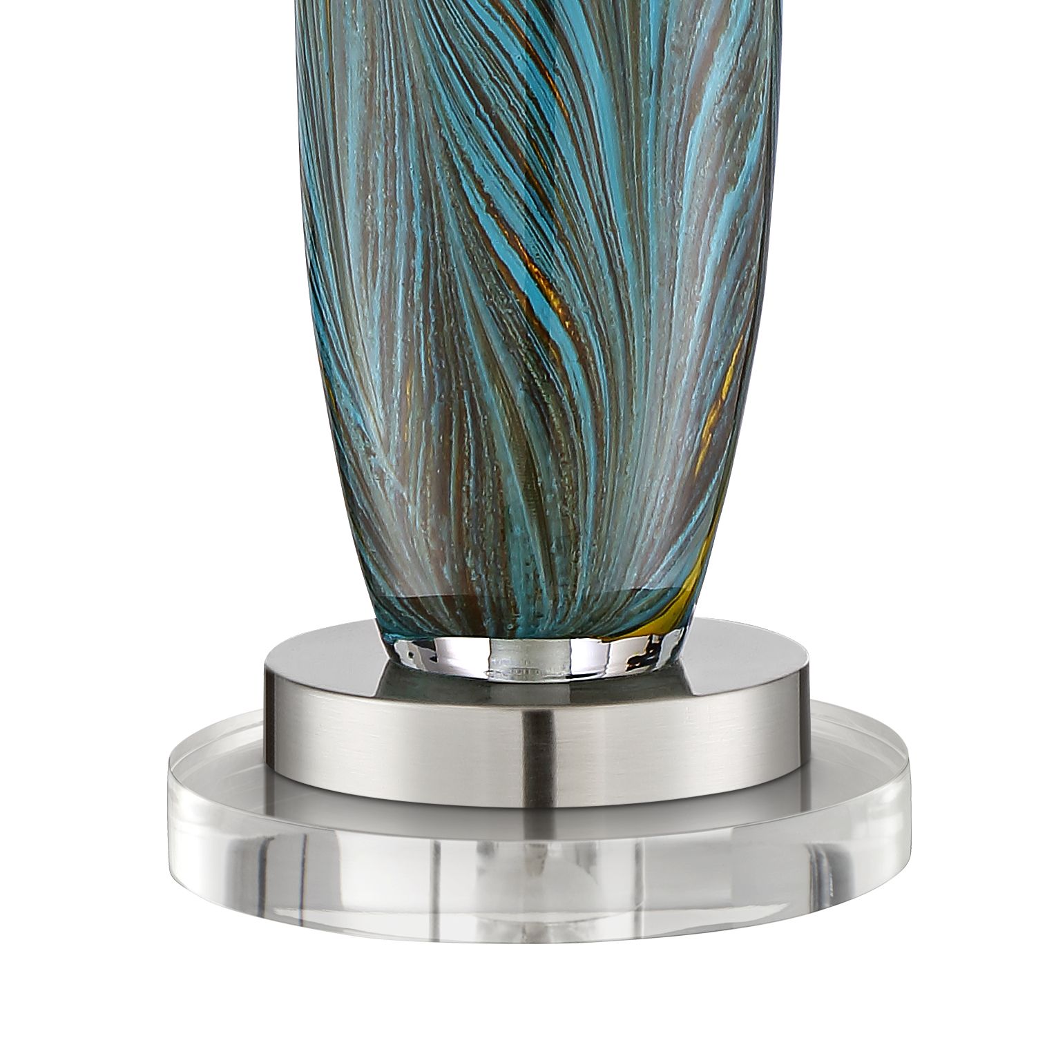 Image 4 Possini Euro Azure 30 1/2" Art Glass Lamps with Round Acrylic Risers more views