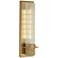 Possini Euro Bailey 16" High Brass and Ribbed Clear Glass Wall Sconce
