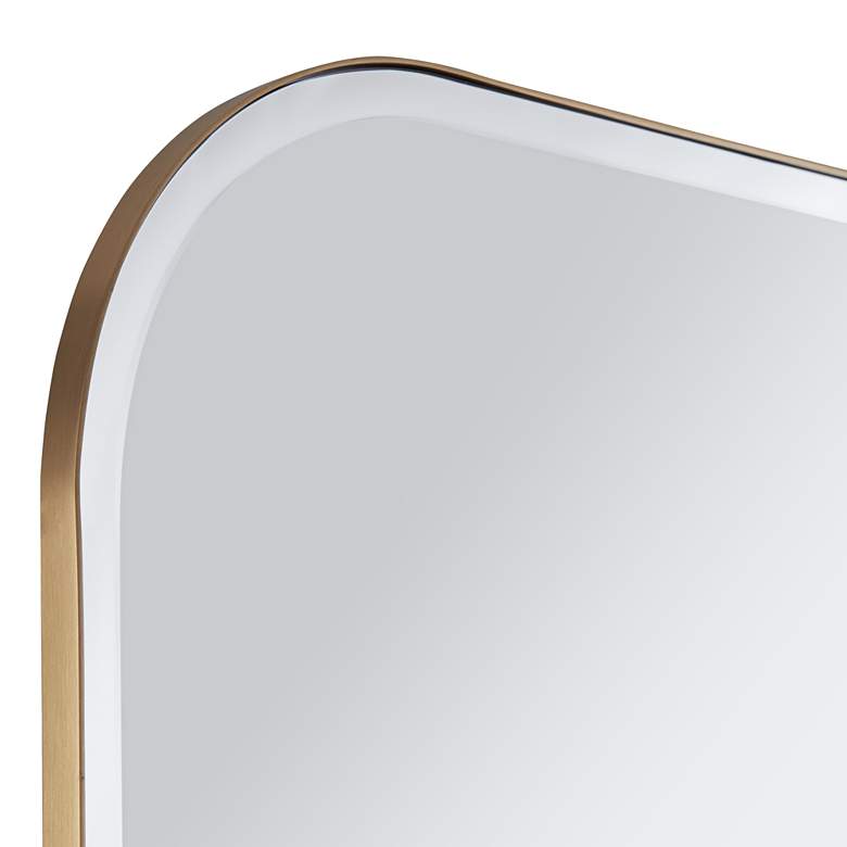 Image 4 Possini Euro Bailey 27 inch x 32 inch Brushed Gold Rectangular Mirror more views