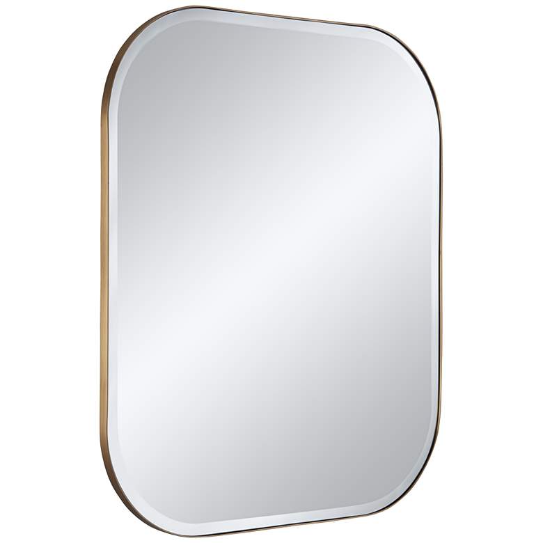 Image 5 Possini Euro Bailey 27 inch x 32 inch Brushed Gold Rectangular Mirror more views