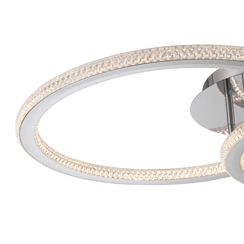 Image 3 Possini Euro Bainbridge 26 1/4" Wide Chrome LED Ring Ceiling Light more views