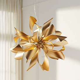 Image2 of Possini Euro Baldwin 25 1/2" 6-Light Gold Starburst Modern Pendant