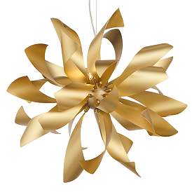 Image4 of Possini Euro Baldwin 25 1/2" 6-Light Gold Starburst Modern Pendant more views