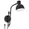 Possini Euro Ballard 18 1/4" High Black Swing Arm Plug-In Wall Lamp