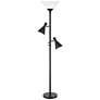 2_Possini Euro Ballard 72" Black Torchiere Floor Lamp with Side Lights