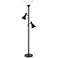 Possini Euro Ballard 72" Black Torchiere Floor Lamp with Side Lights