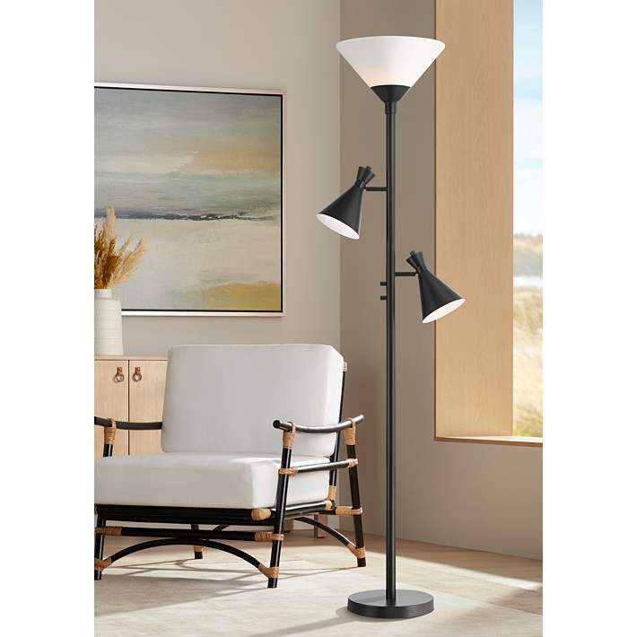 With Side Lighting Side With Light Floor Lamp BICIK Double Side Lighting 71 In. Black