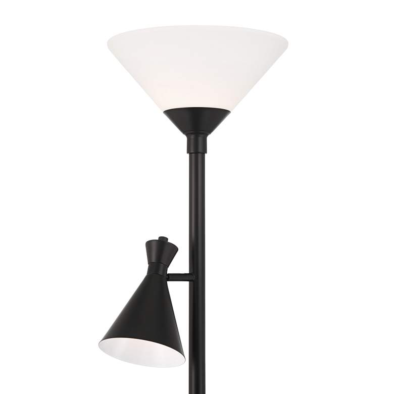 Image 3 Possini Euro Ballard 72" Black Torchiere Floor Lamp with Side Lights more views