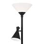 3_Possini Euro Ballard 72" Black Torchiere Floor Lamp with Side Lights more views