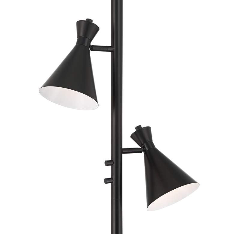 Image 4 Possini Euro Ballard 72" Black Torchiere Floor Lamp with Side Lights more views