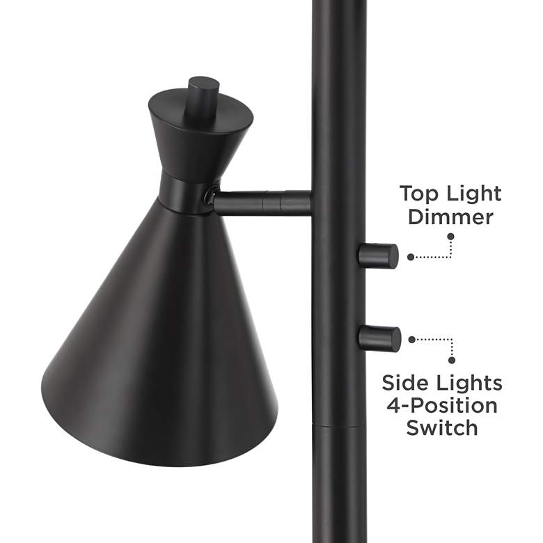 Image 5 Possini Euro Ballard 72" Black Torchiere Floor Lamp with Side Lights more views
