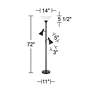 Possini Euro Ballard 72" Black Torchiere Floor Lamp with Side Lights
