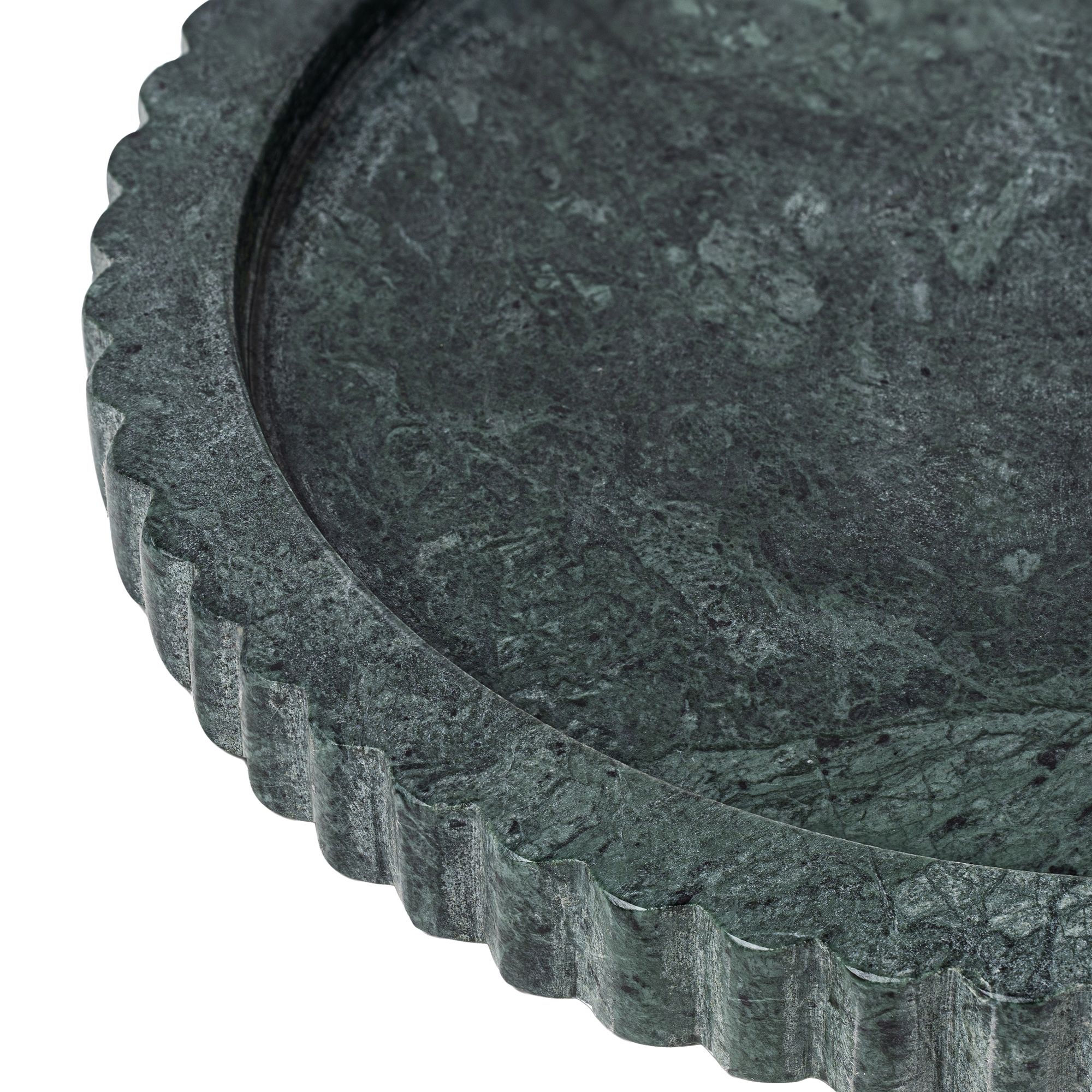 Image 3 Possini Euro Balmor 12" Wide Green Marble Decorative Round Tray more views