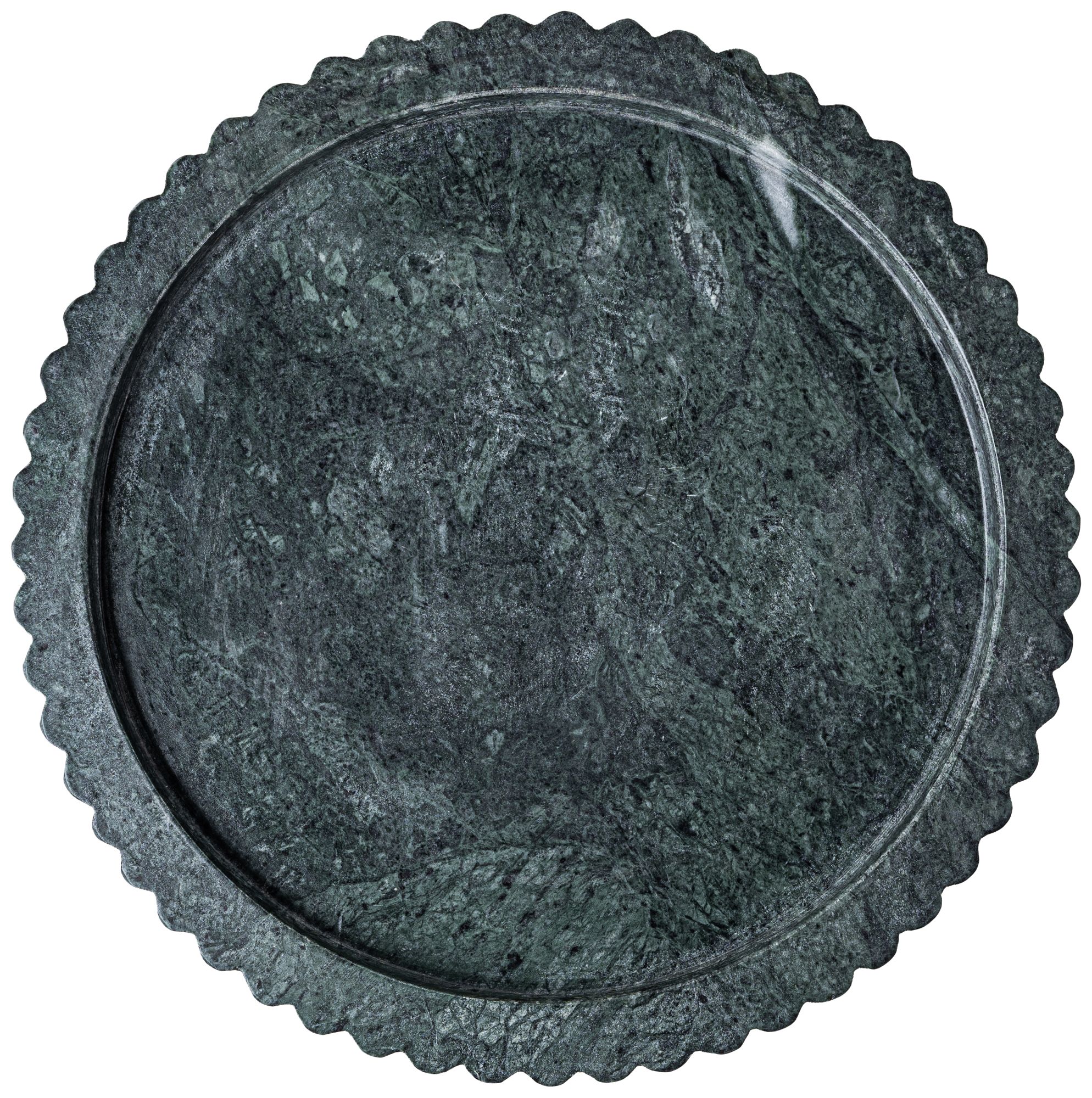 Image 4 Possini Euro Balmor 12" Wide Green Marble Decorative Round Tray more views