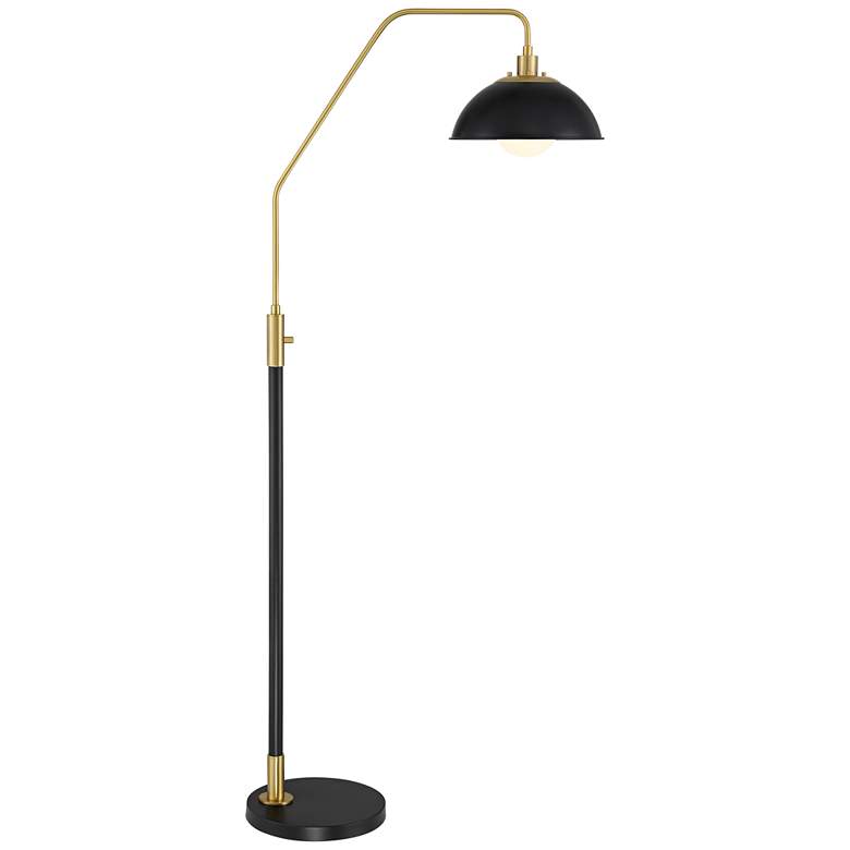 Image 2 Possini Euro Baltar 68 1/2" Dome Shade Brass and Black Arc Floor Lamp