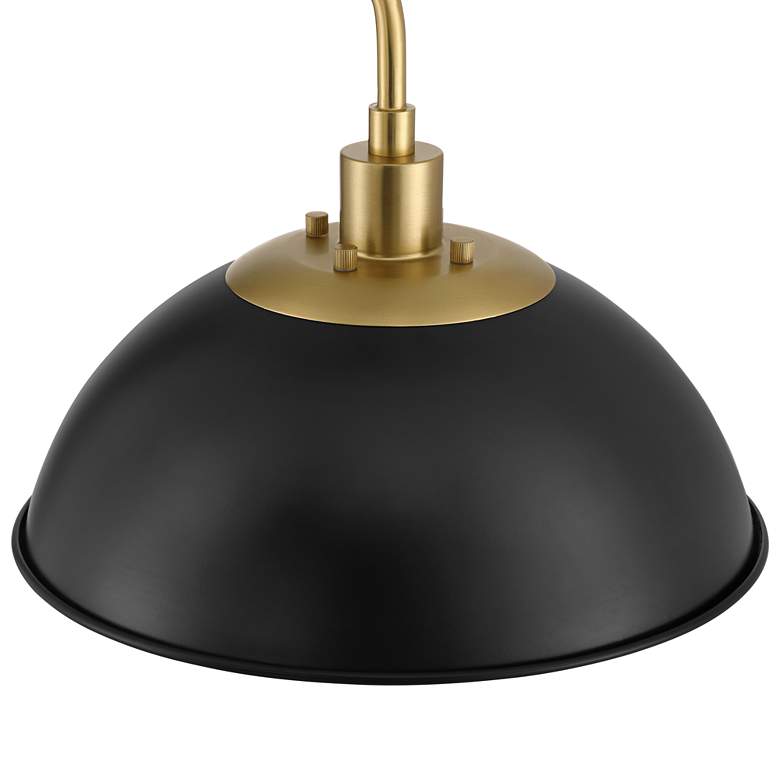 Image 3 Possini Euro Baltar 68 1/2" Dome Shade Brass and Black Arc Floor Lamp more views