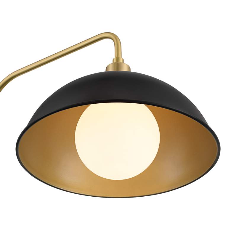 Image 4 Possini Euro Baltar 68 1/2" Dome Shade Brass and Black Arc Floor Lamp more views