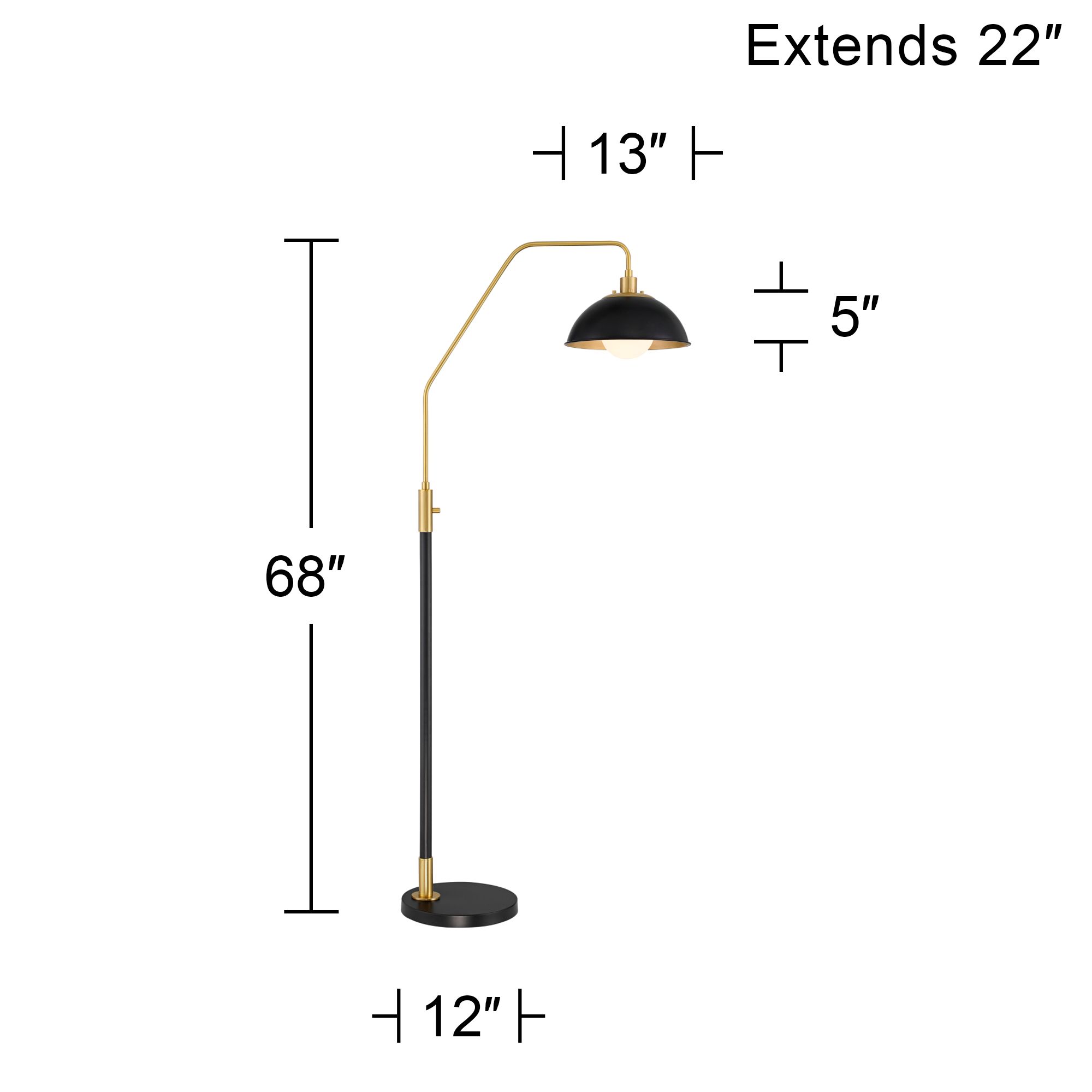 Watch A Video About the Possini Euro Baltar Dome Shade Brass and Black Arc Floor Lamp