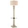 Possini Euro Baluster Coastal Floor Lamp with Tray Table and Dual USB Ports