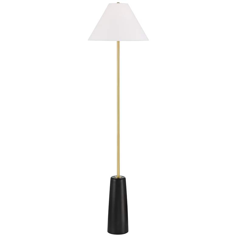 Image 3 Possini Euro Bamba 61 3/4" High Black and Brass Modern Floor Lamp