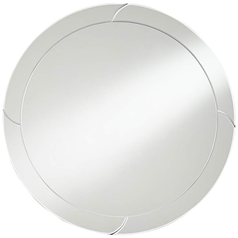 Image 2 Possini Euro Bander 32 inch Round Segmented Modern Wall Mirror