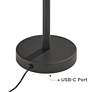 Possini Euro Banner 28 1/2" High Black LED Sensor Desk Lamp with USB-C
