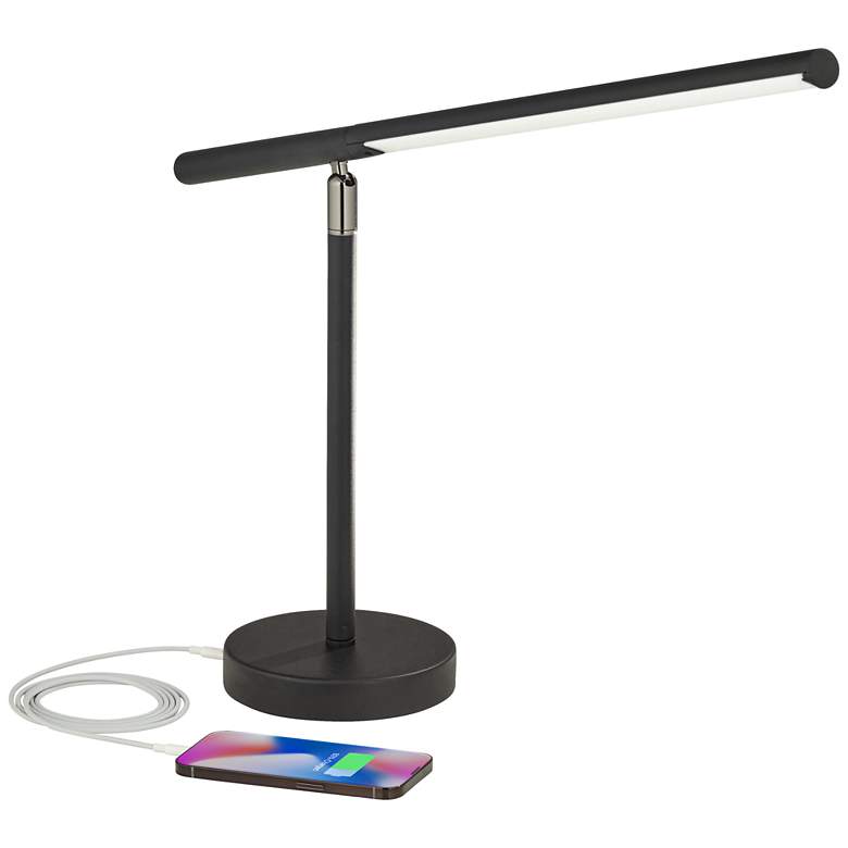 Image 7 Possini Euro Banner 28 1/2" High Black LED Sensor Desk Lamp with USB-C more views