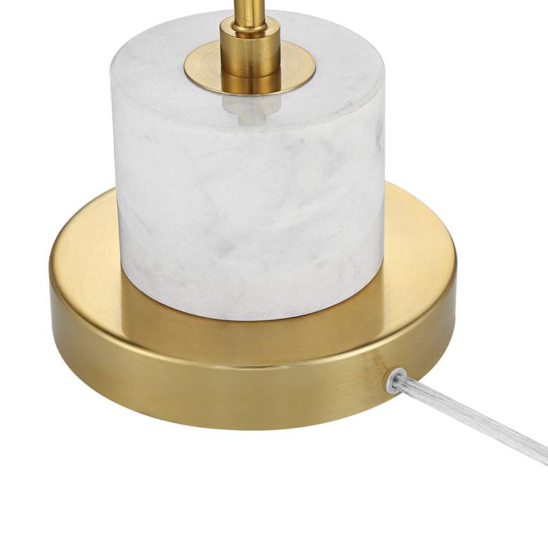 Image 7 Possini Euro Barclay 23 inch Warm Gold and Marble USB Desk Lamp more views