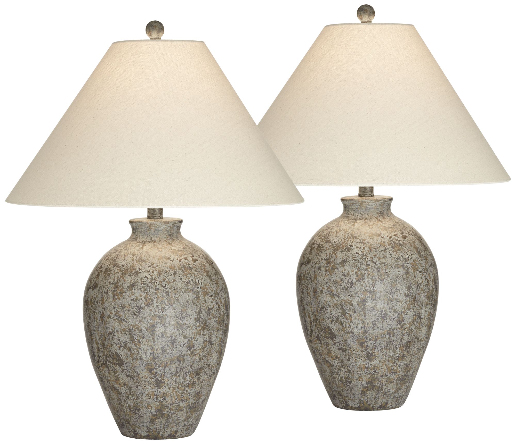 Possini Euro Bard 27" Coastal Modern Textured Gray Lamps Set of 2