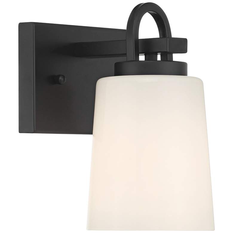 Image 2 Possini Euro Barnes 9" High Black Wall Sconce