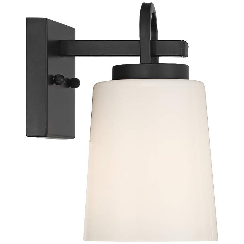 Image 7 Possini Euro Barnes 9" High Black Wall Sconce more views