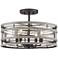 Possini Euro Barnum 18" Wide Gray Wood Bronze Ceiling Light