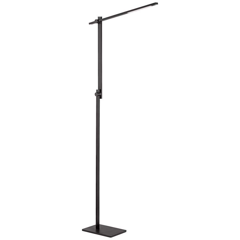 Image 7 Possini Euro Barrett Adjustable Height Anodized Black Modern LED Floor Lamp more views