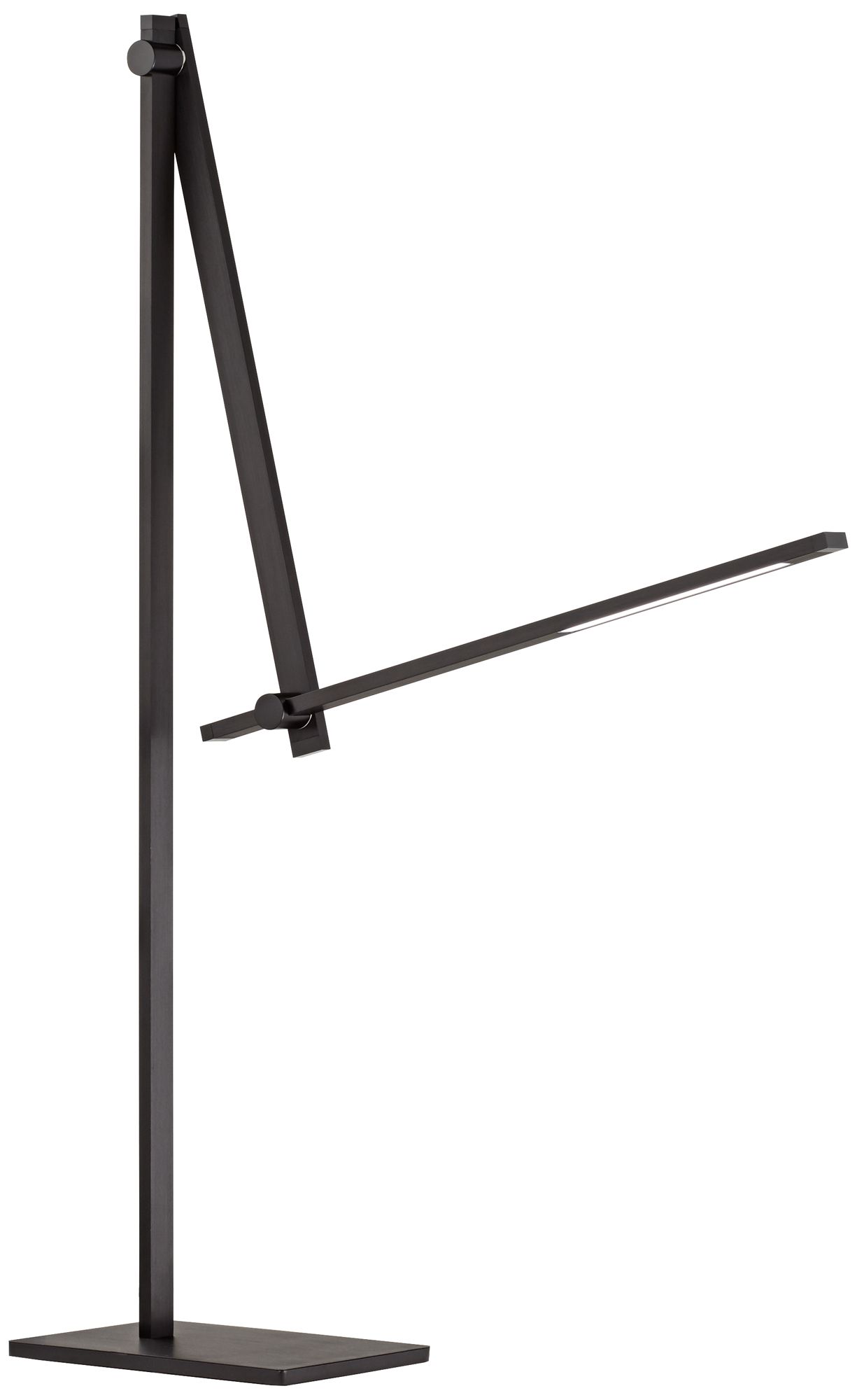 Possini Euro Barrett Adjustable Height Anodized Black Modern LED Floor Lamp
