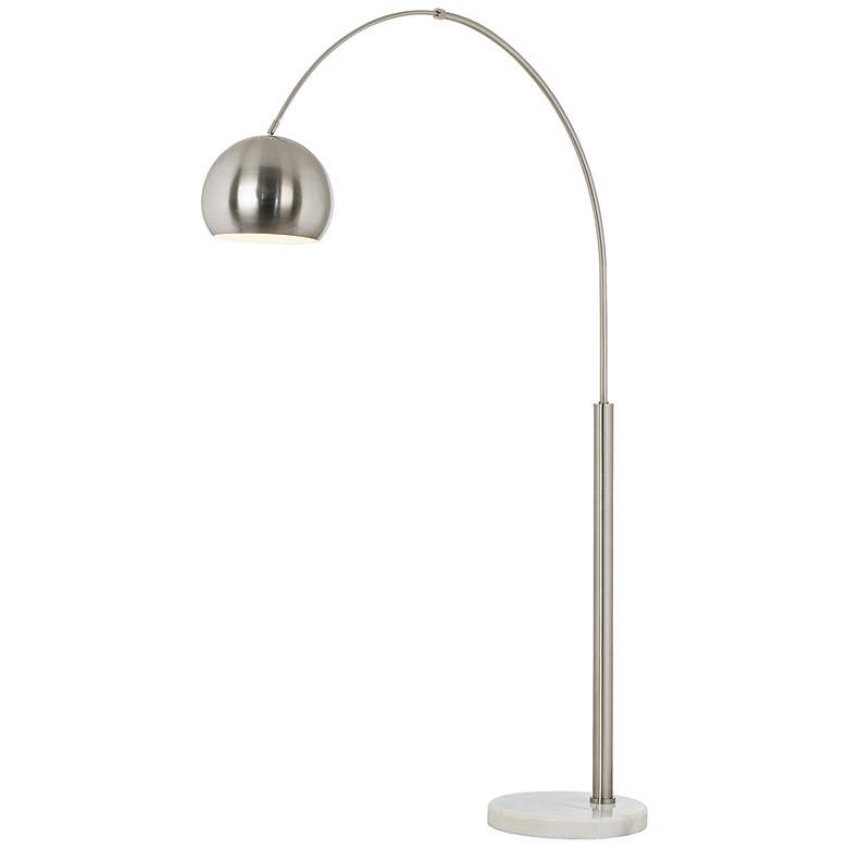 Image 2 Possini Euro Basque 77 1/2" Nickel Finish Modern Arc Floor Lamp