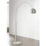 1_Possini Euro Basque 77 1/2" Nickel Finish Modern Arc Floor Lamp