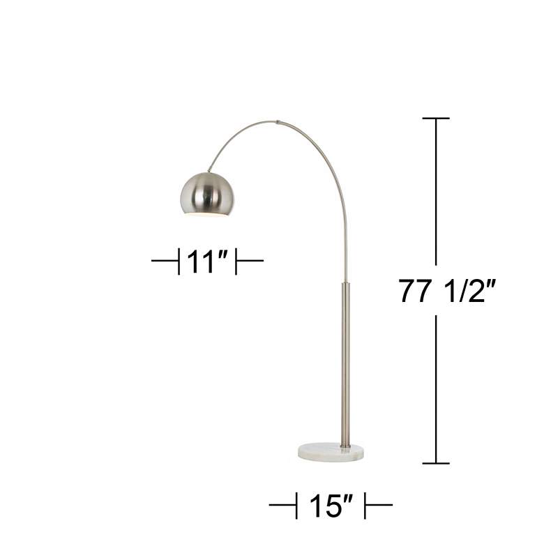 Image 3 Possini Euro Basque 77 1/2" Nickel Finish Modern Arc Floor Lamp more views