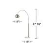 3_Possini Euro Basque 77 1/2" Nickel Finish Modern Arc Floor Lamp more views