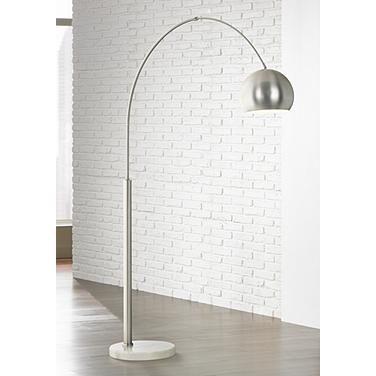 Possini Euro Basque 77 1/2" Nickel Finish Modern Arc Floor Lamp