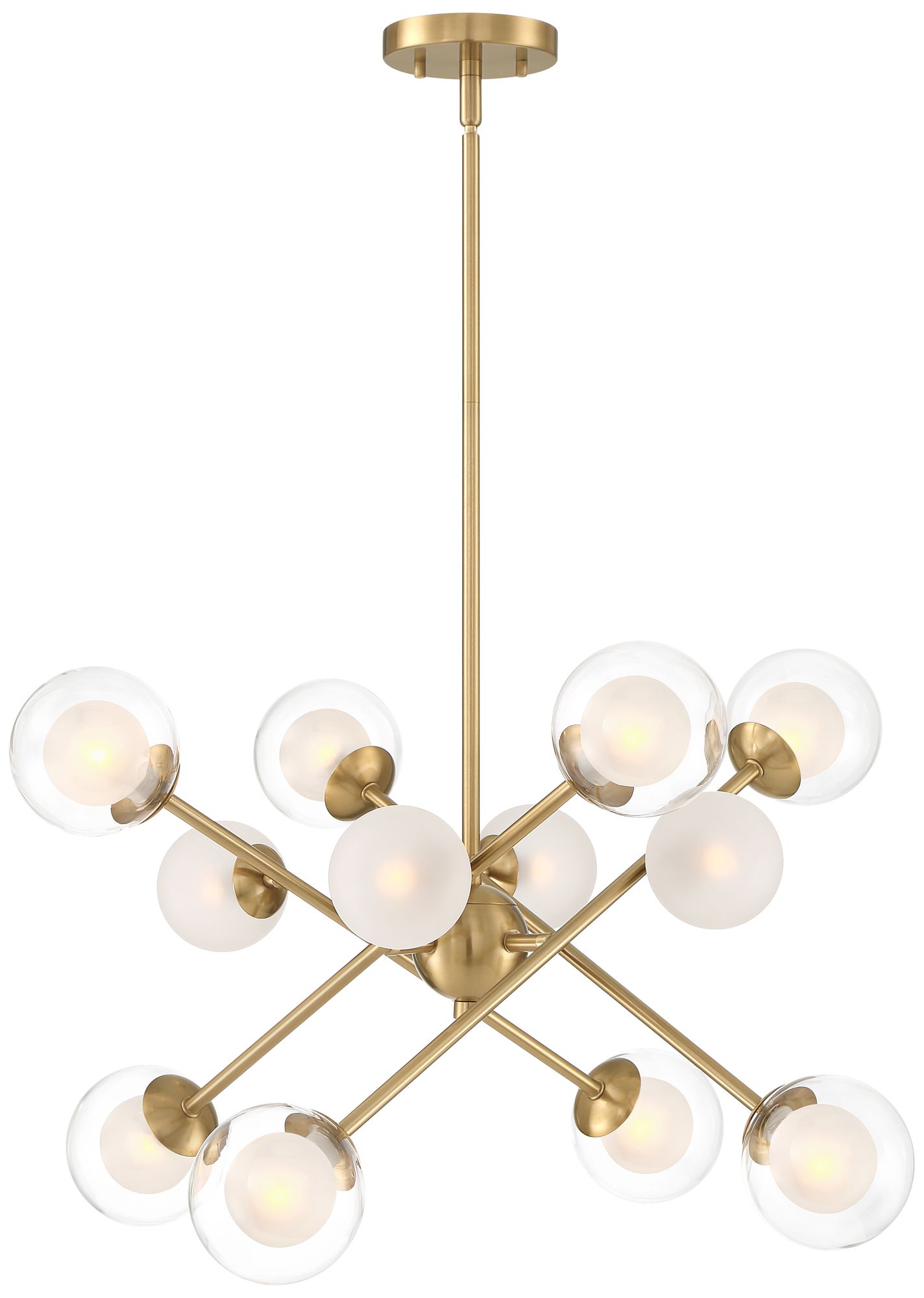 Watch A Video About the Davis Soft Gold 12 Light LED Sputnik Chandelier