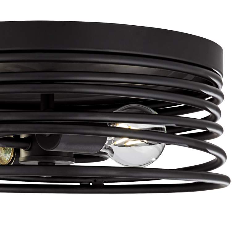 Image 3 Possini Euro Beardsley 13" Wide Black 2-Light Ceiling Light more views