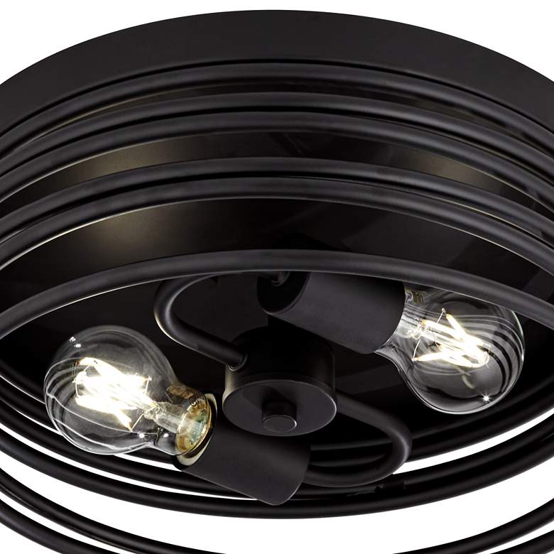 Image 4 Possini Euro Beardsley 13" Wide Black 2-Light Ceiling Light more views